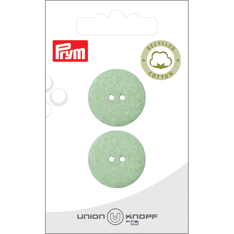 Prym Union Knopf Cott./Poly-Button Rec. 2L 23mm L-Green - Pack of 2