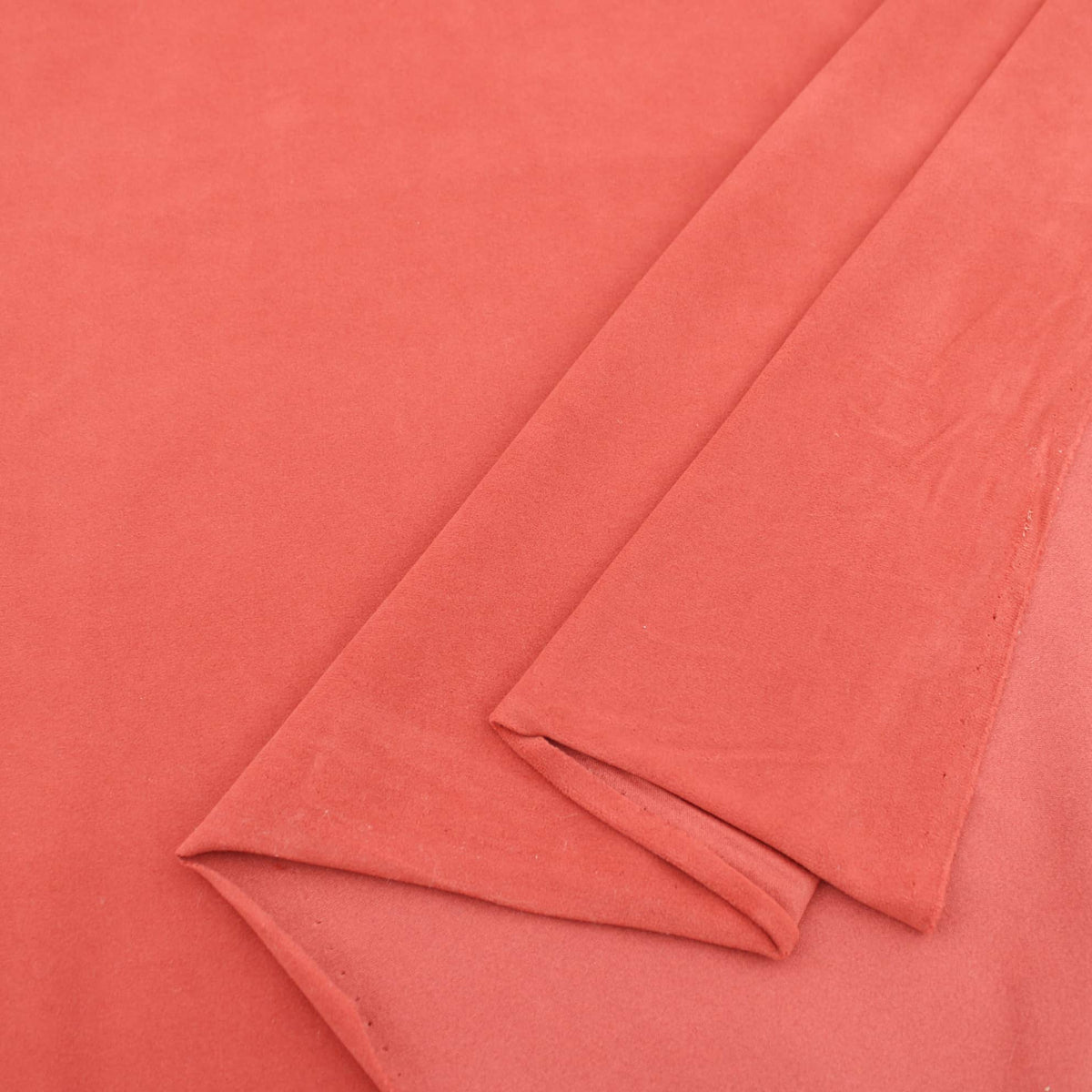 Upholstery Furnishing Fabric - Chenille Feel Velvet Suede Red