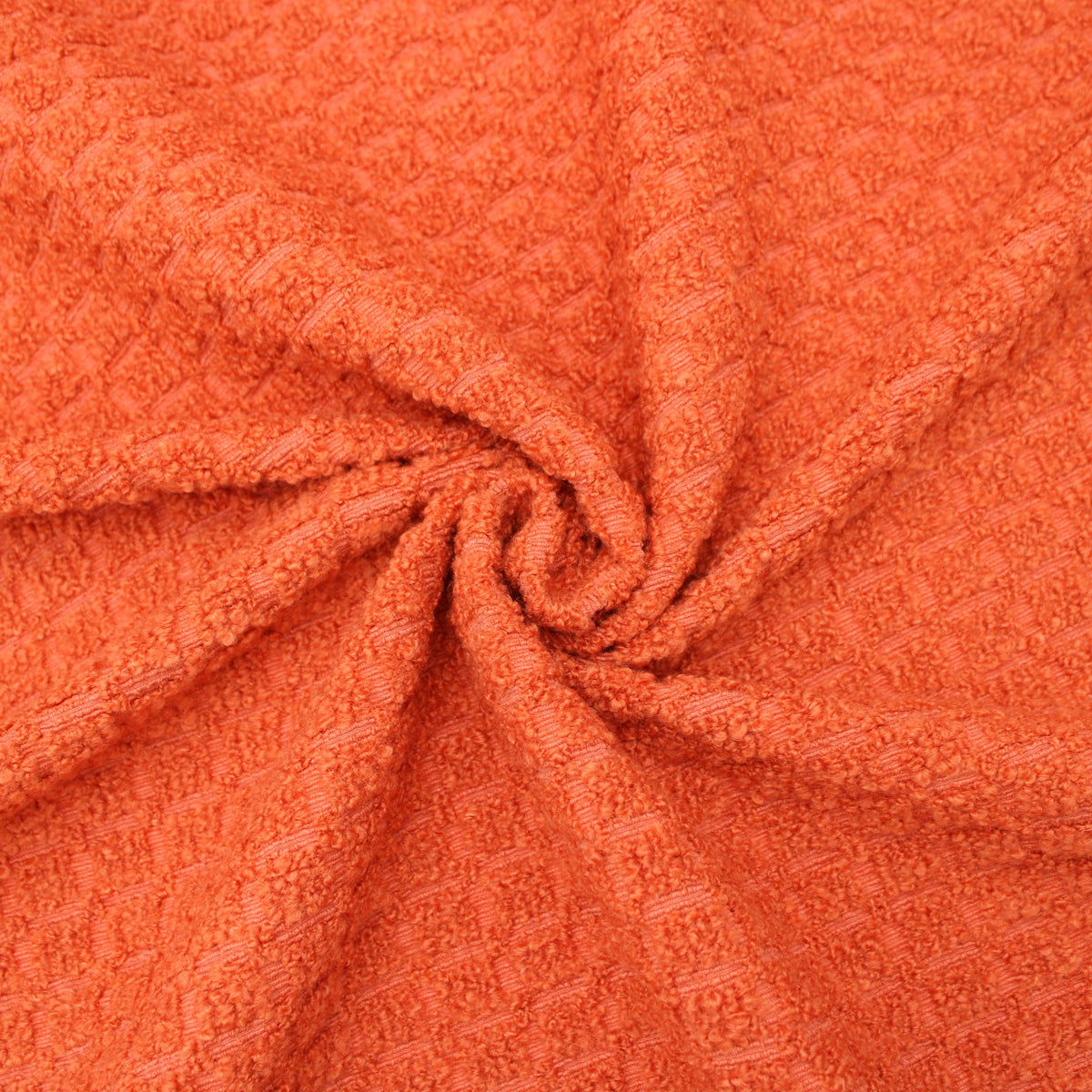 Orange Thick Textured Boucle Squares