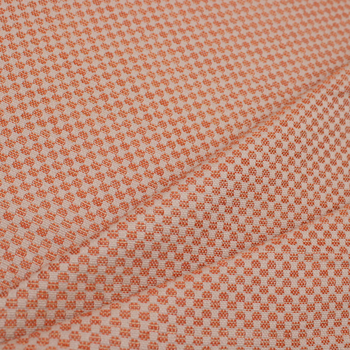 Square Twill Look Woven Jacquard Terracotta Cream