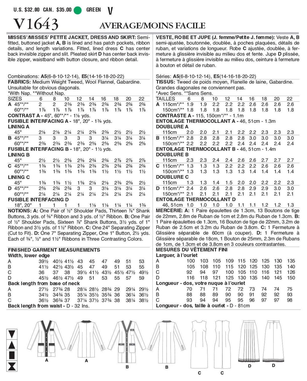 Vogue Petite Miss Sportswr Sewing Pattern V1643