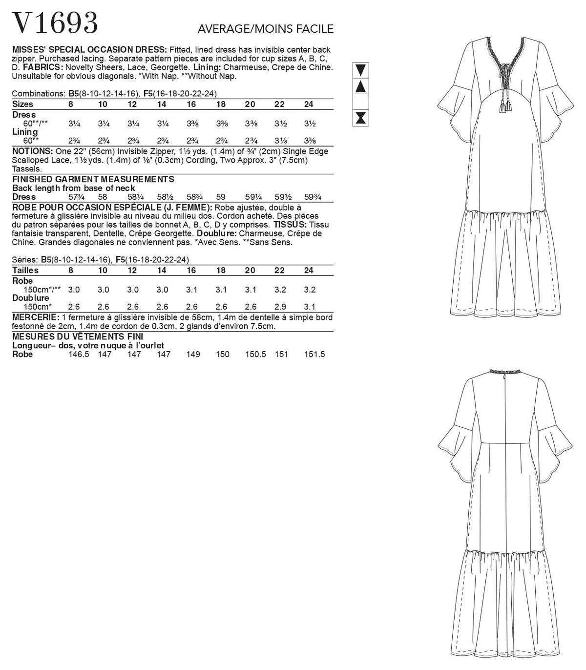Vogue Special Misses Occasion Sewing Pattern V1693