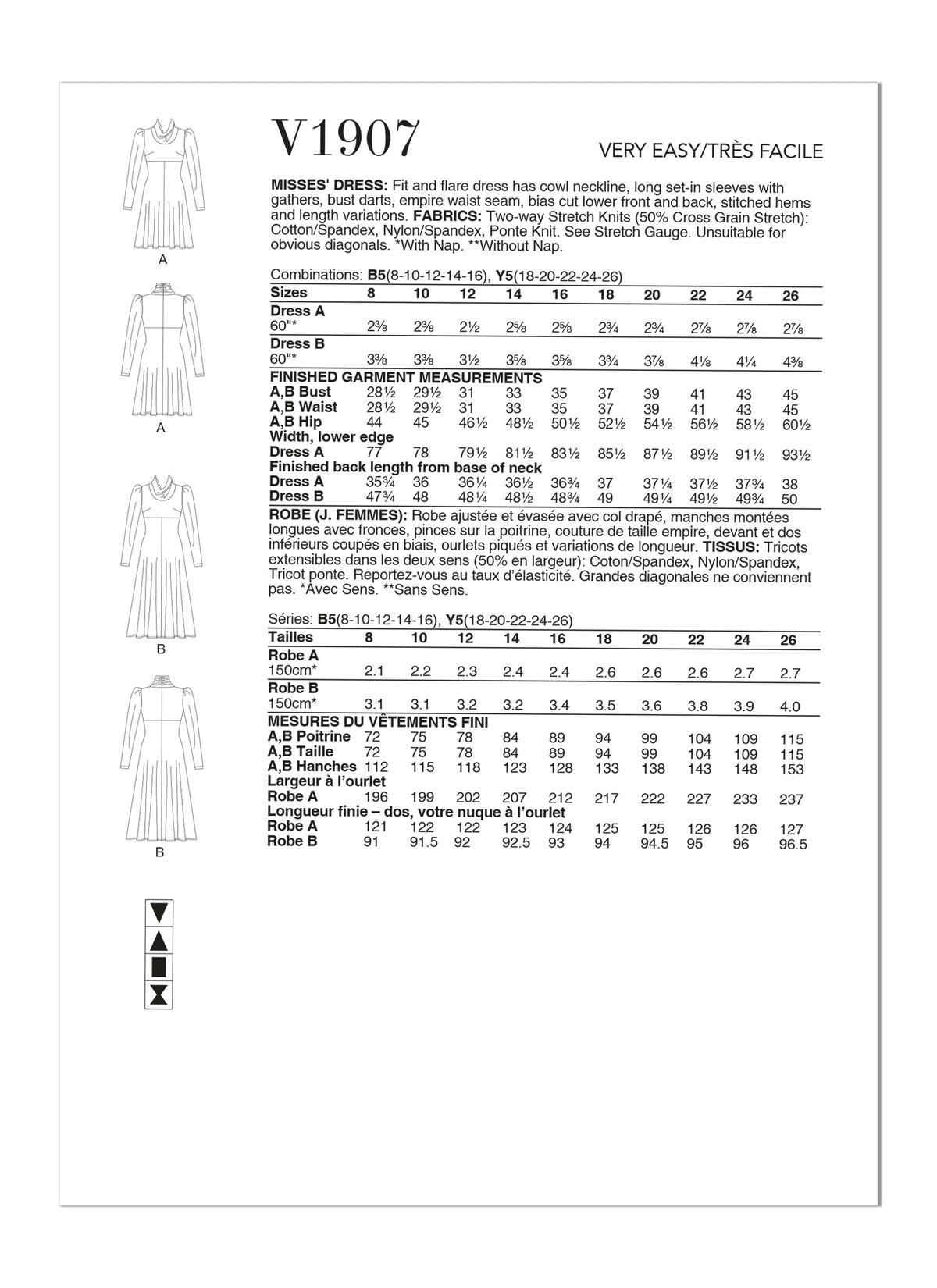 Vogue Dress Misses Sewing Pattern V1907
