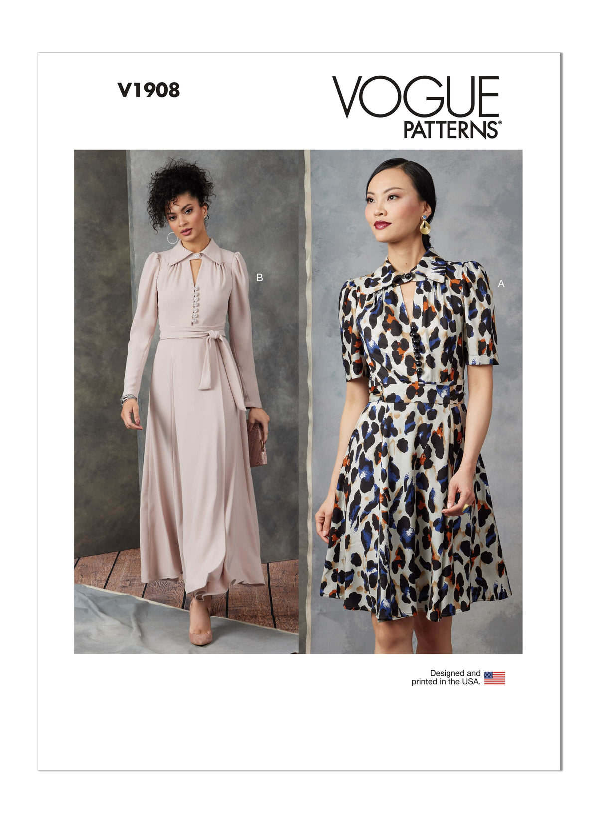 Vogue Misses Dress Misses Sewing Pattern V1908A (S-M-L-XL-XXL)