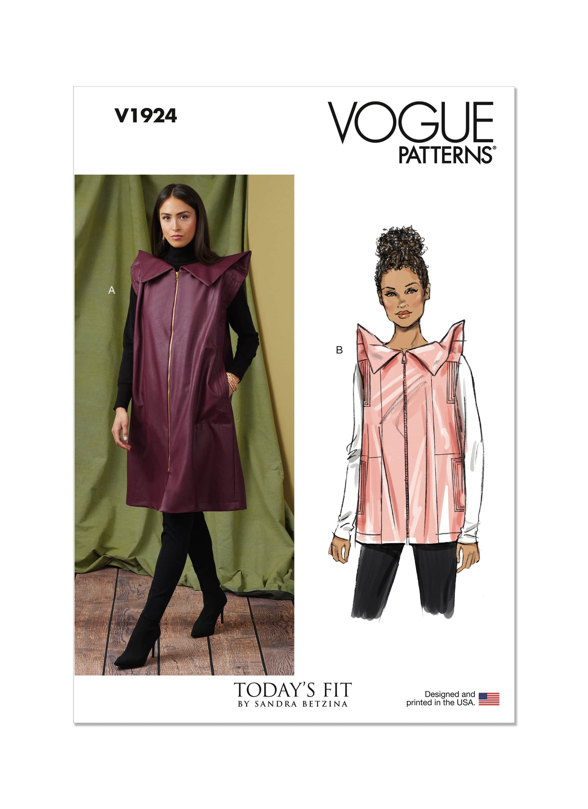 Vogue Misses Top/Vest Top Two In Lngths Sewing Pattern V1924A
