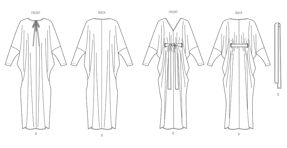 Vogue Misses' Caftans and Sash Sewing Pattern V2057
