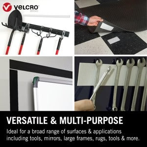VELCRO® Brand Heavy Duty Stick On Tape | Industrial Strength Extra Strong Adhesive - 50mm Wide White