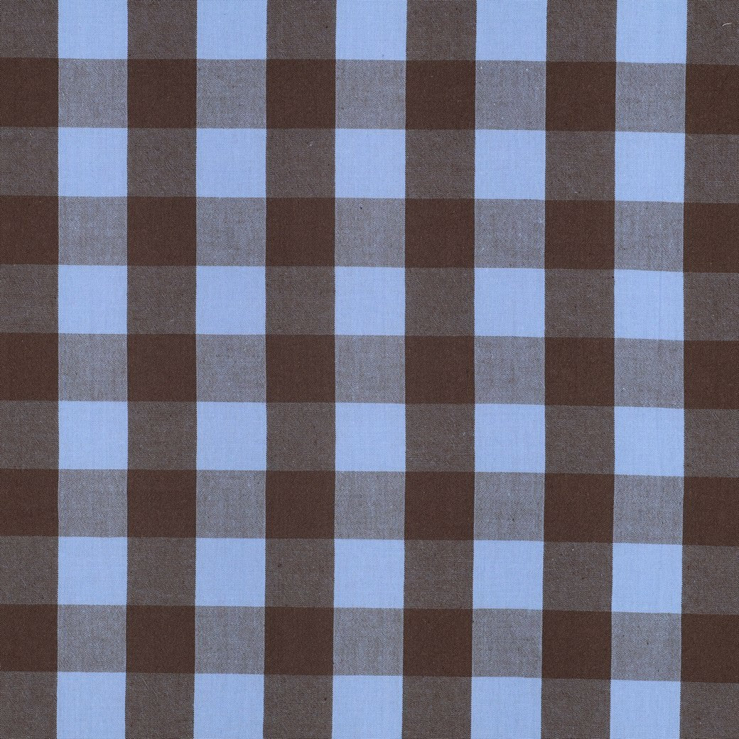 Verona Checked Yarn-Dyed Cotton Dressmaking Fabric - Blue & Brown