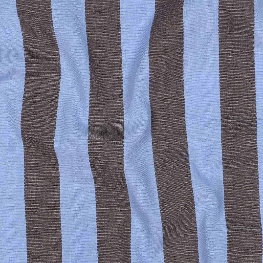 Verona Striped Yarn-Dyed Cotton Dressmaking Fabric - Blue & Brown