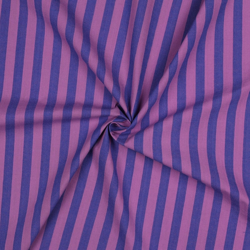 Verona Striped Yarn-Dyed Cotton Dressmaking Fabric - Violet & Plum
