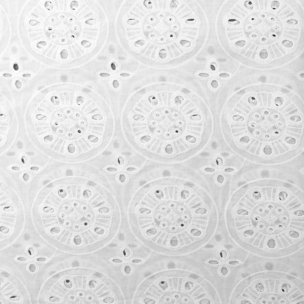 White Broderie Anglaise Pure Cotton - African Circle