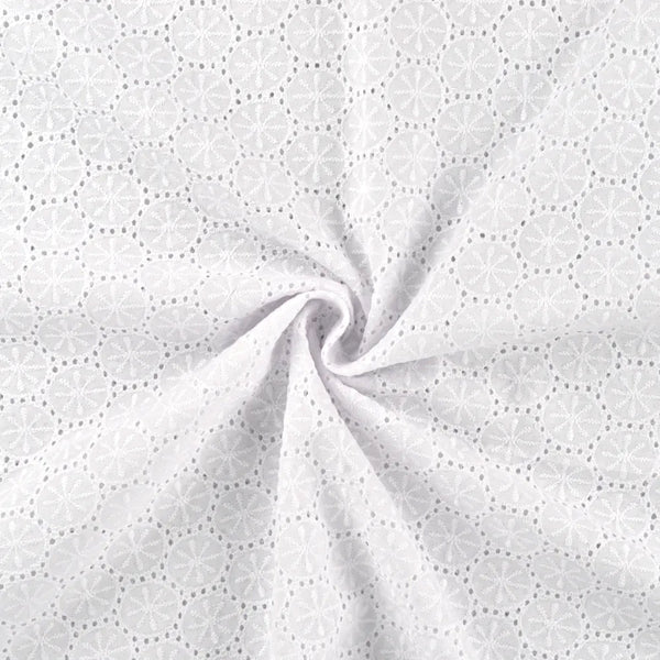 White Broderie Anglaise Pure Cotton - Circle