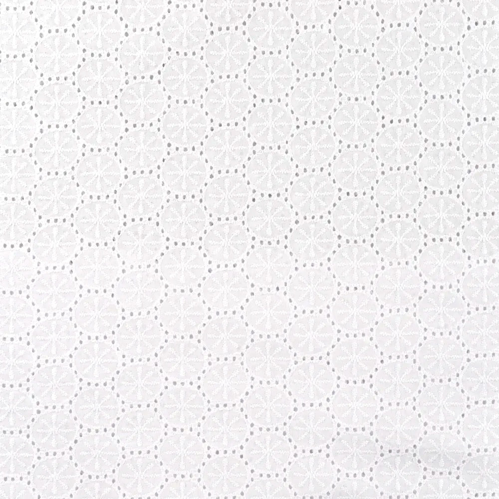White Broderie Anglaise Pure Cotton - Circle