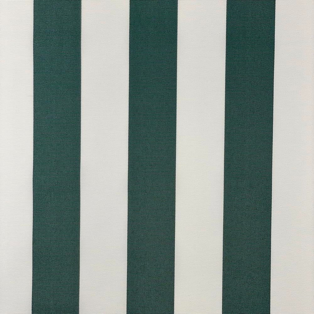 Whitesands Stripe Waterproof Weatherproof Outdoor Garden Upholstery Canvas Fabric - Bottle Green & White