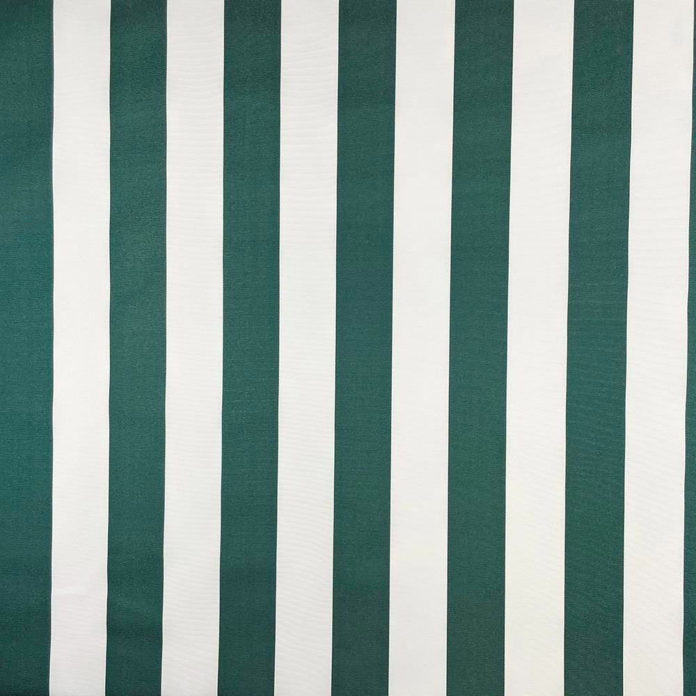 Whitesands Stripe Waterproof Weatherproof Outdoor Garden Upholstery Canvas Fabric - Bottle Green & White