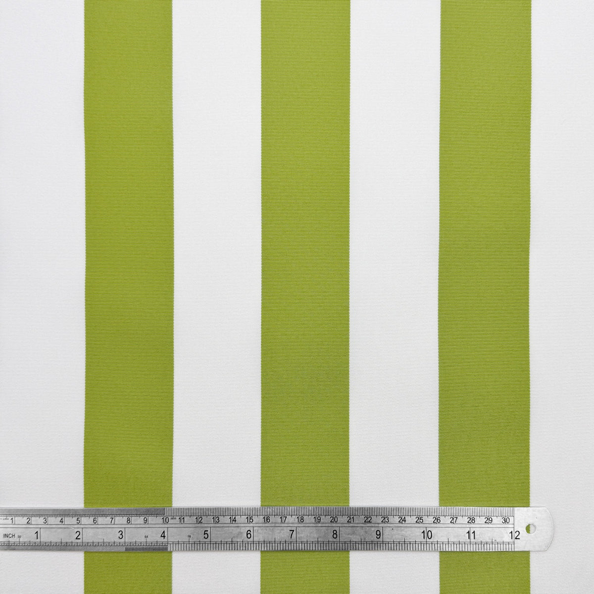 Whitesands Stripe Waterproof Outdoor Garden Upholstery Canvas Fabric - Lime & White