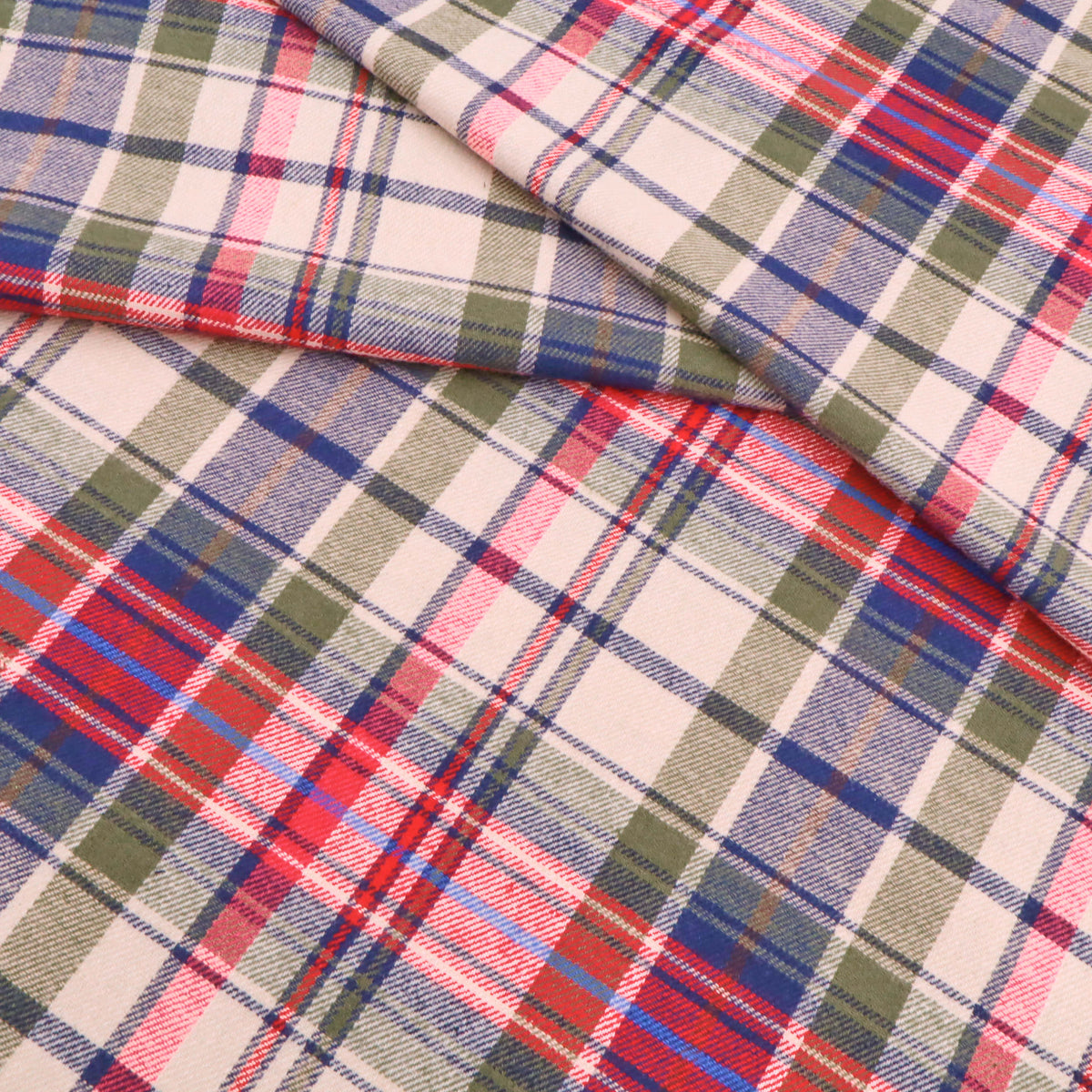 Wisteria Cotton Flannel Yard Dyed Brushed Checked Dressmaking Fabric - Red Olive