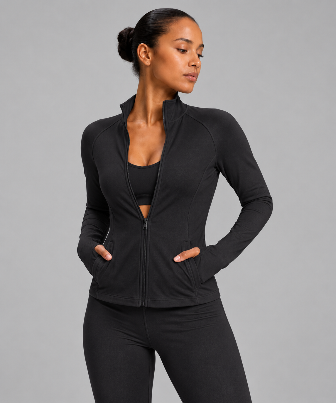 Yoga Stretch Polyester Elastane Activewear Sport Fabric - Black