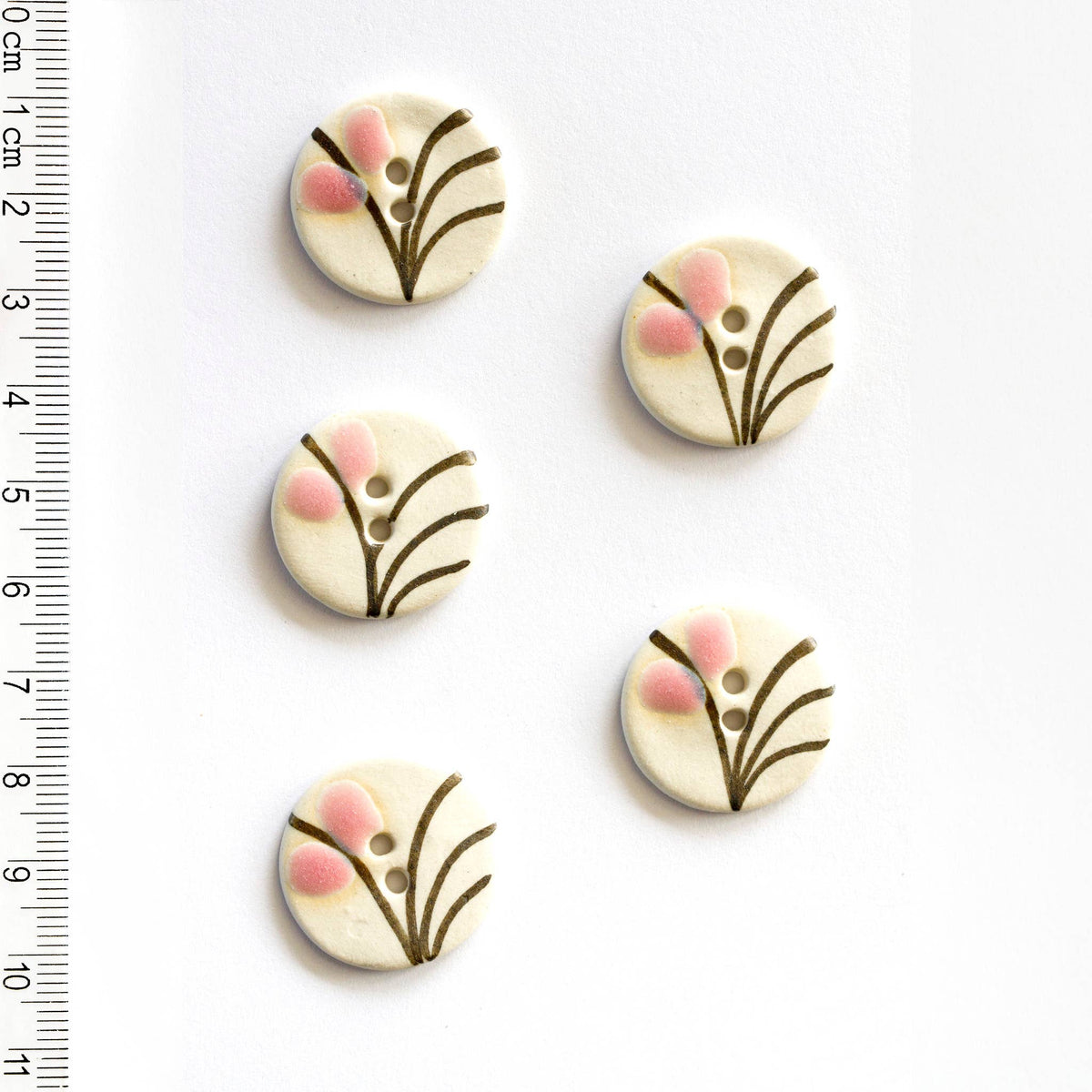 Handmade Sewing Buttons - Pink Floral