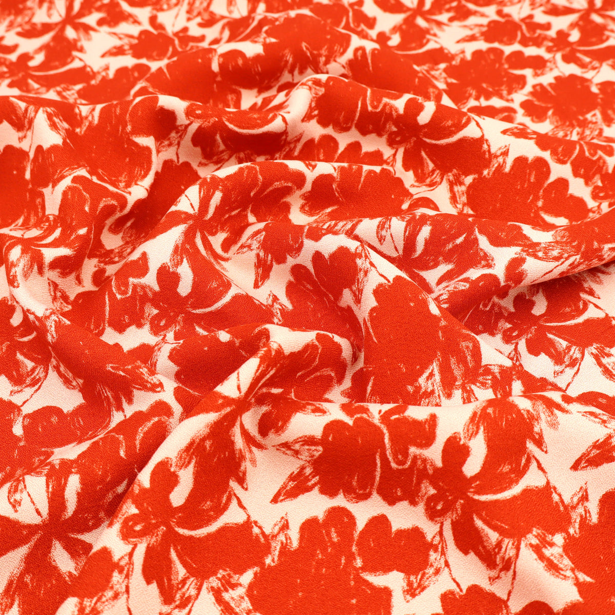 French Printed Viscose Crepe Dressmaking Fabric - Sunset Garden Crepe
