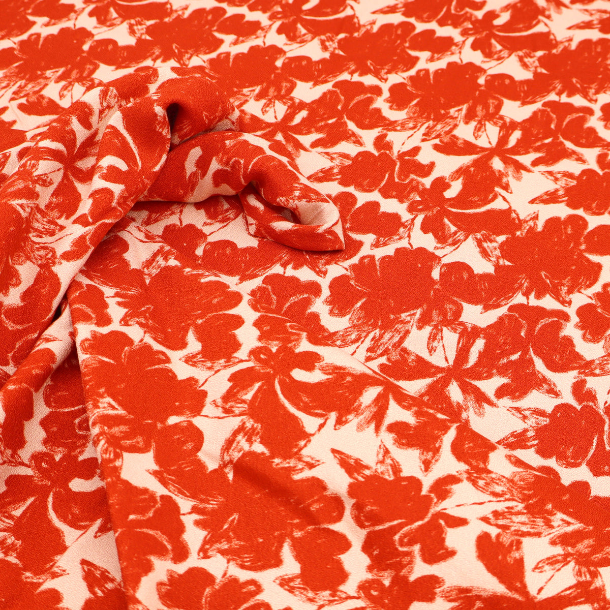 French Printed Viscose Crepe Dressmaking Fabric - Sunset Garden Crepe