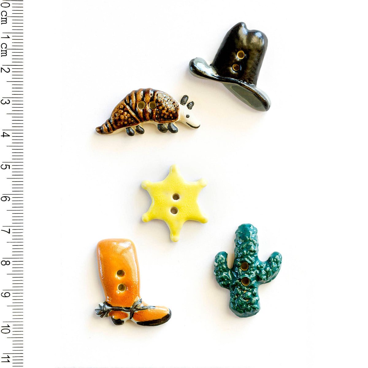 Handmade Sewing Buttons - Wild West Themed