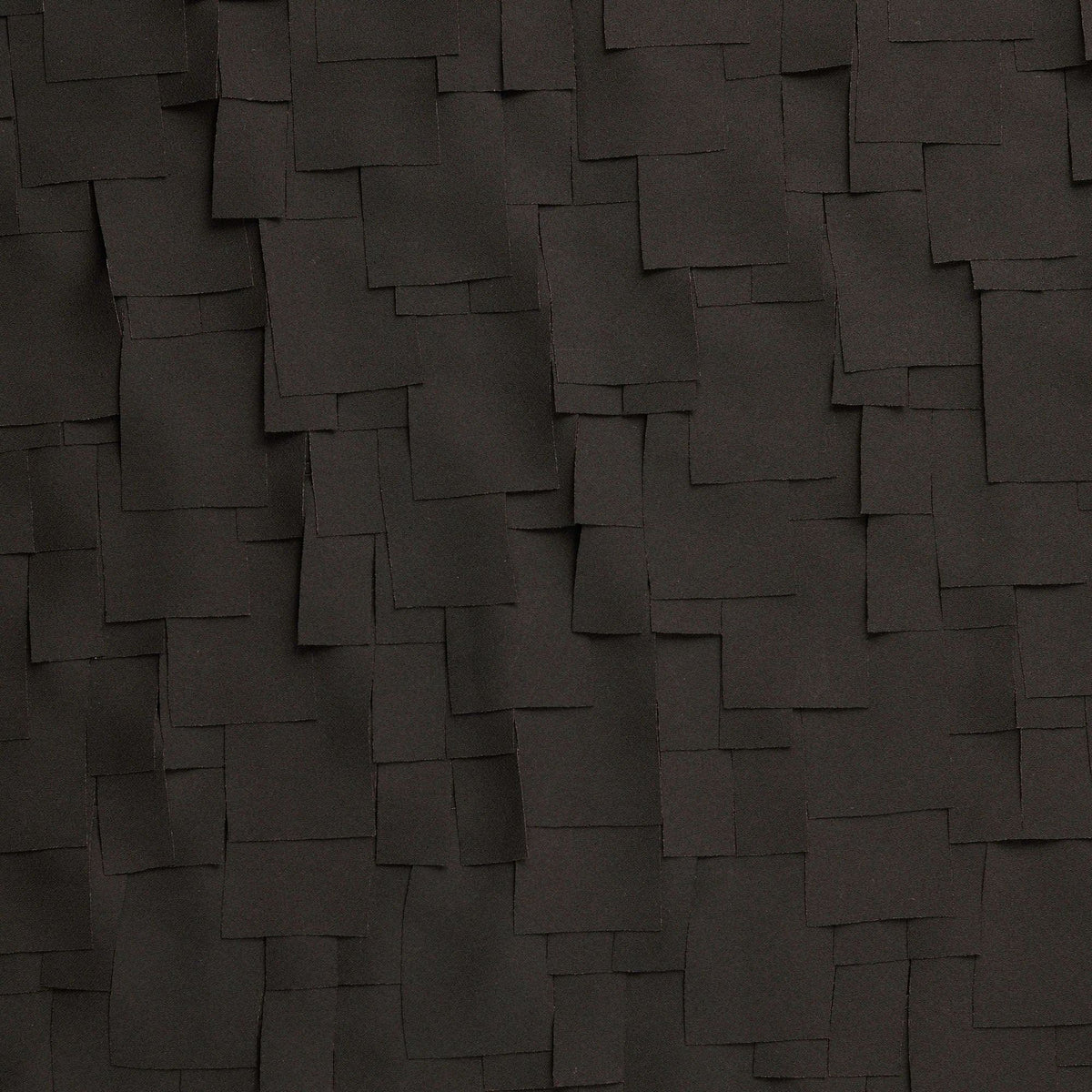 Chiffon Crepe Fringed Rectangles Designer Dressmaking Fabric - Black
