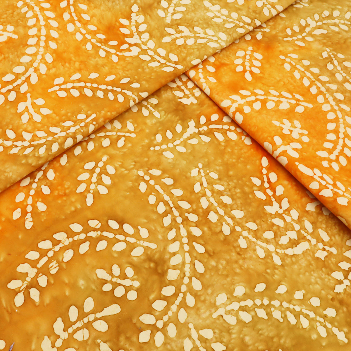 Batik Handcrafted Cotton Dressmaking Fabric - Ochre Stems
