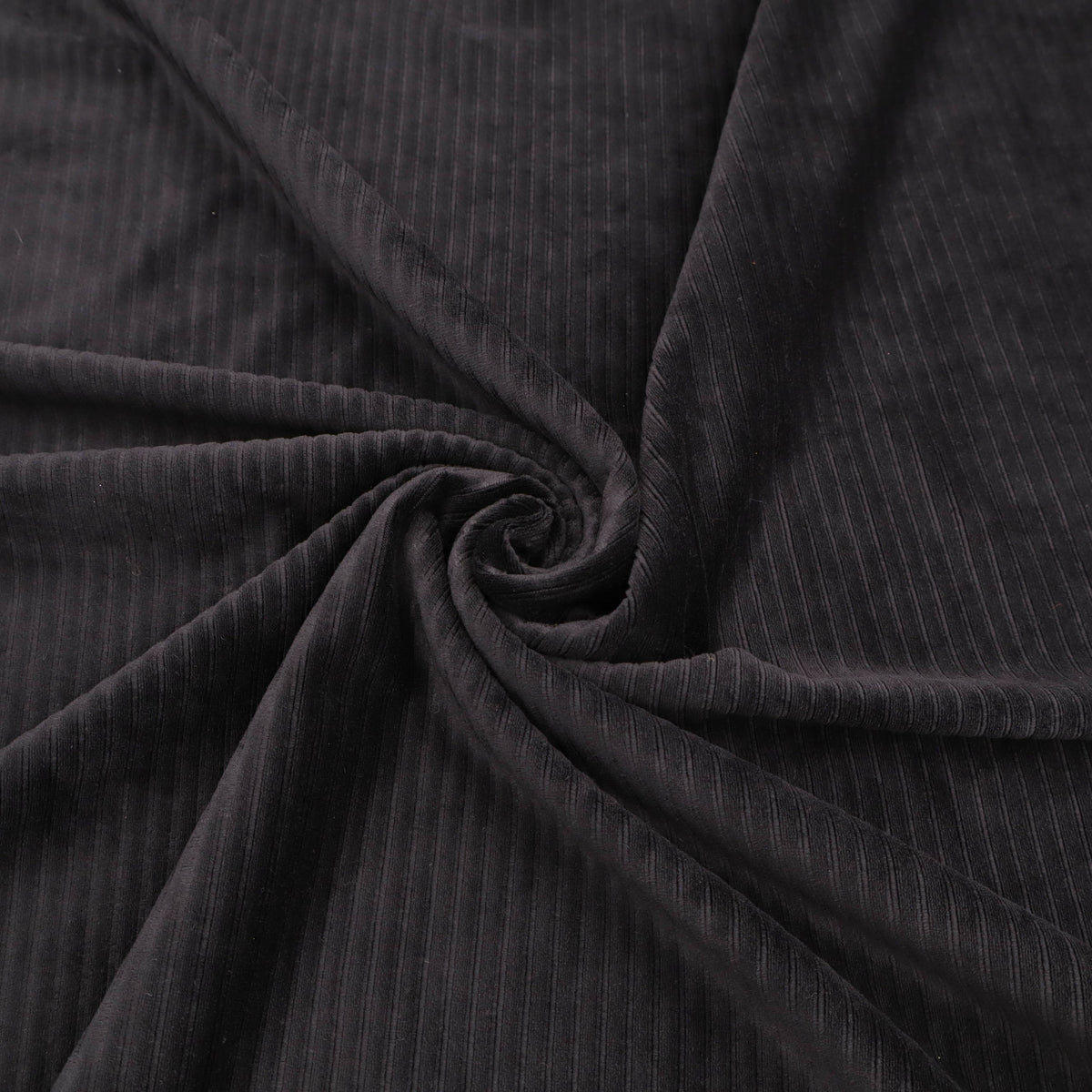 Jersey Corduroy Soft Stretch Knit Dressmaking Fabric - Black