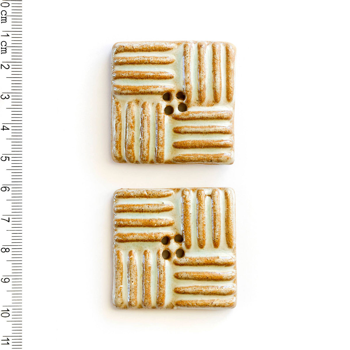 Handmade Sewing Buttons - Geometric Square Statement