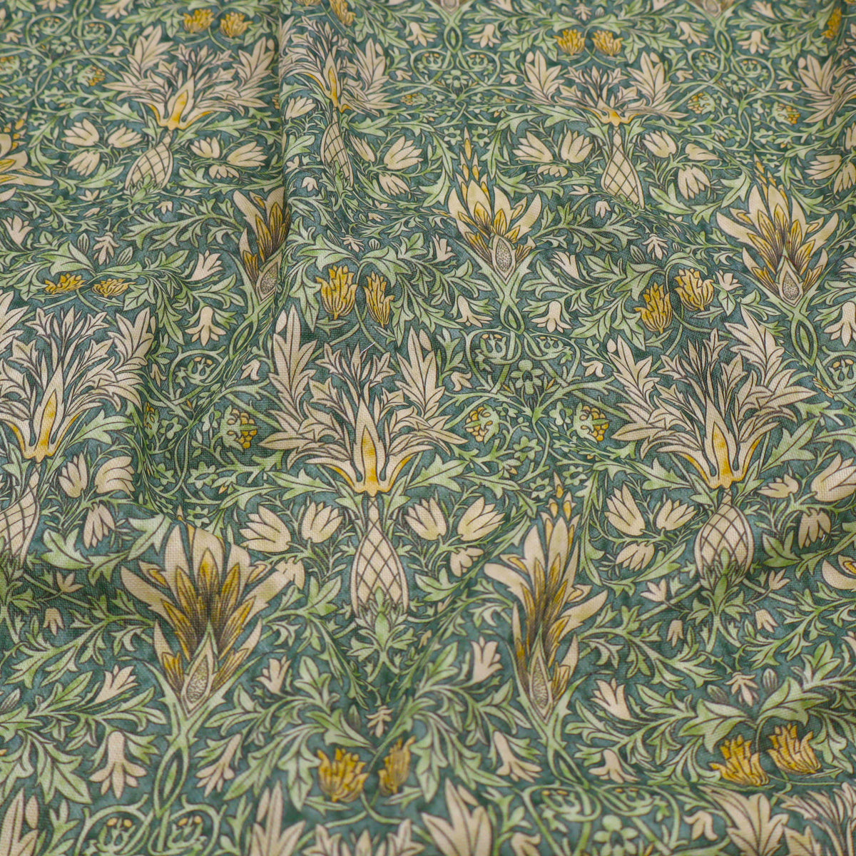 William Morris Cotton Panama Fabric | Upholstery, Curtains - Snakeshead Forest