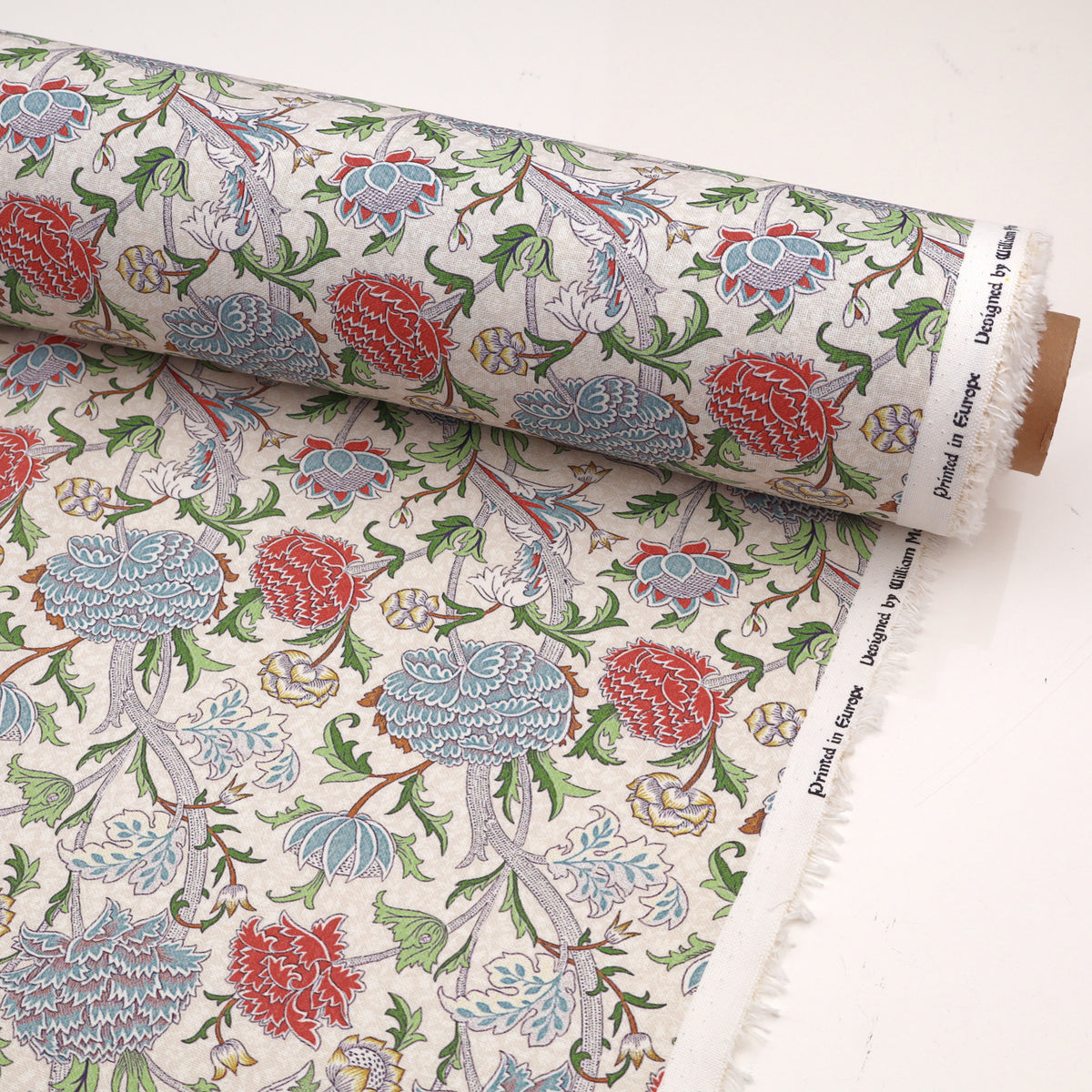 William Morris Cotton Panama Fabric | Upholstery, Curtains - Cray Paradise Blue