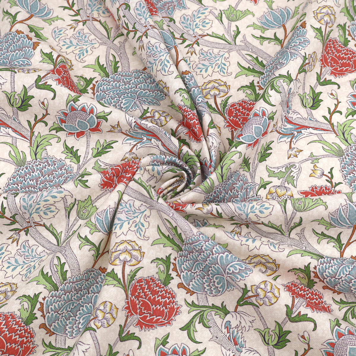 William Morris Cotton Panama Fabric | Upholstery, Curtains - Cray Paradise Blue