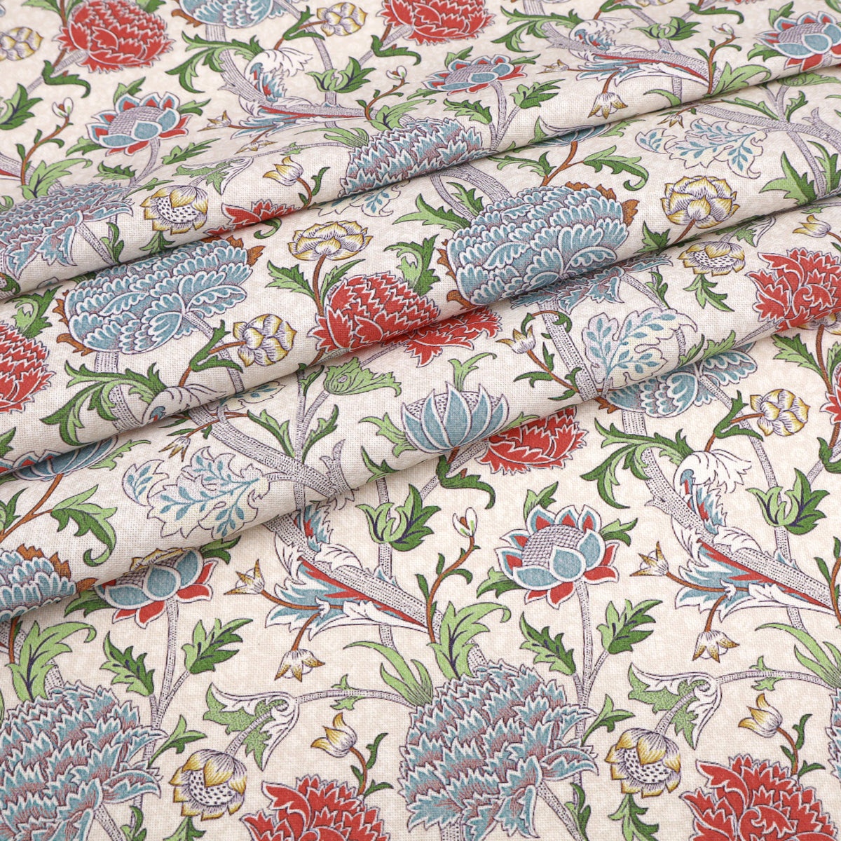 William Morris Cotton Panama Fabric | Upholstery, Curtains - Cray Paradise Blue