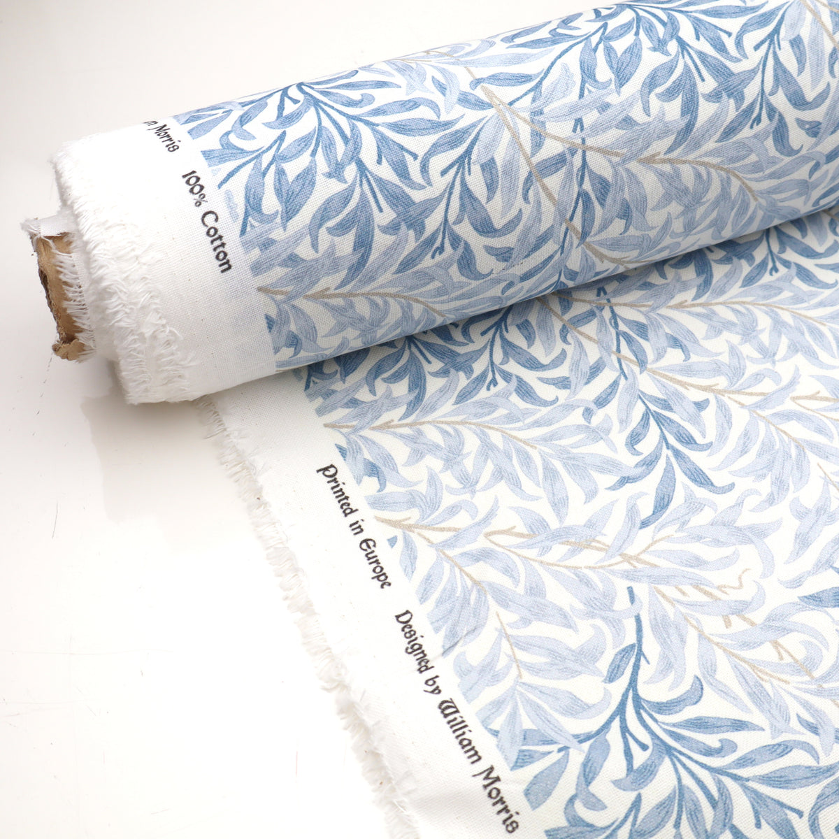 William Morris Cotton Panama Fabric | Upholstery, Curtains - Willow Bough Azure