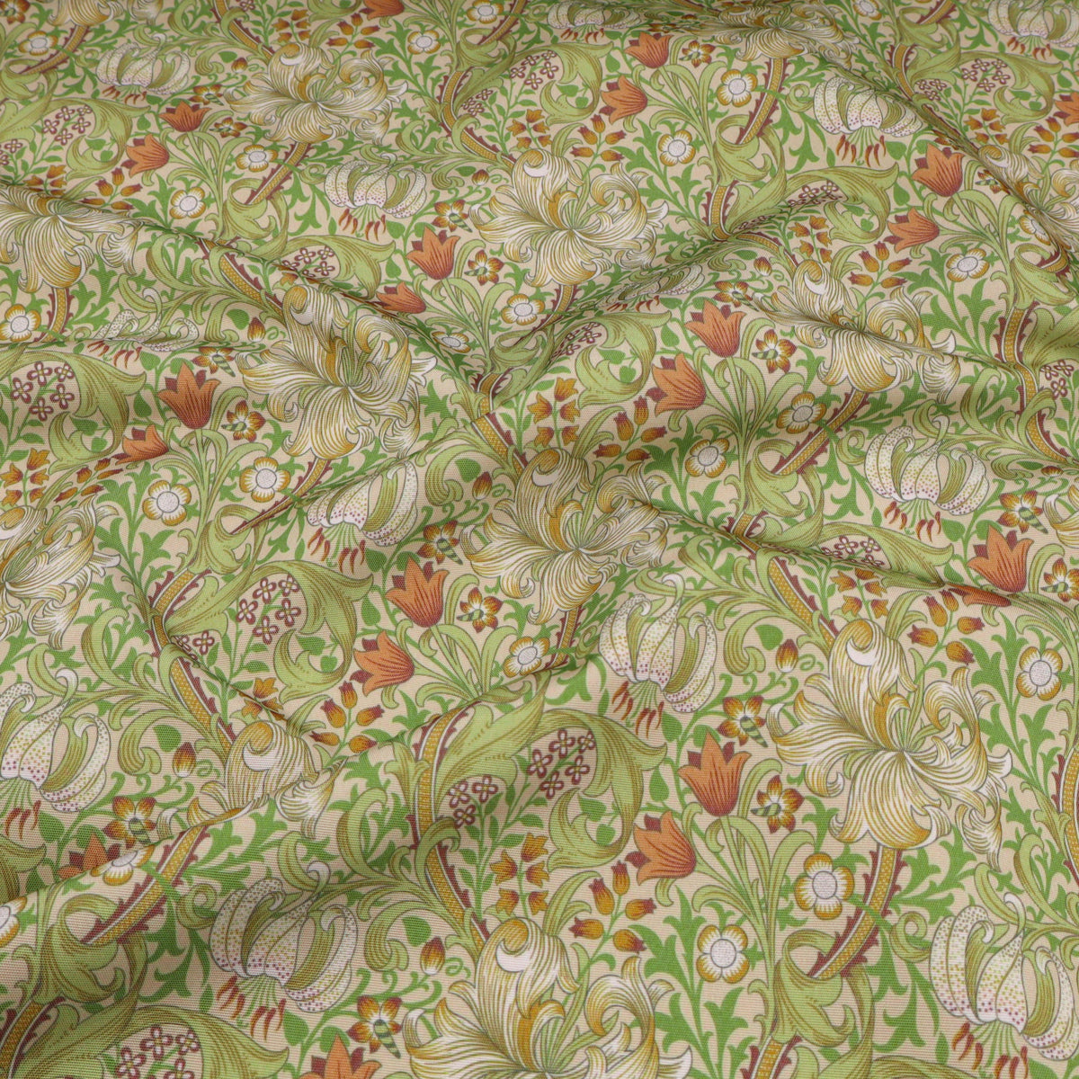 William Morris Outdoor Fabric | Waterproof & UV Garden Upholstery - Golden Lily Willow