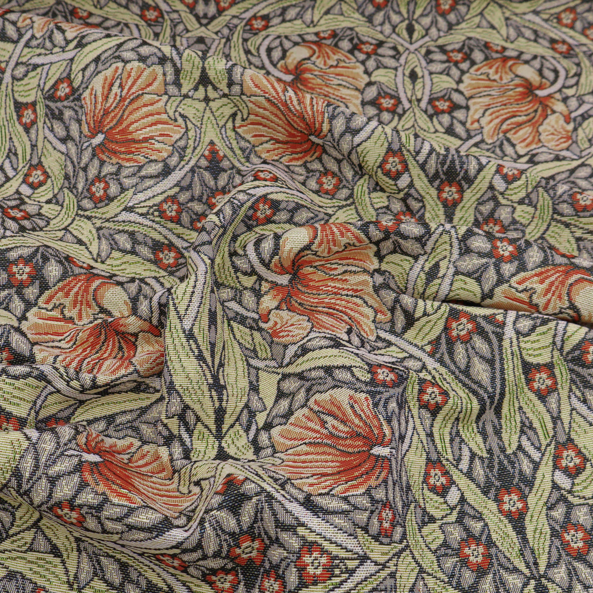 William Morris Tapestry Fabric | Cotton Jacquard | Upholstery & Curtains - Pimpernel Russet