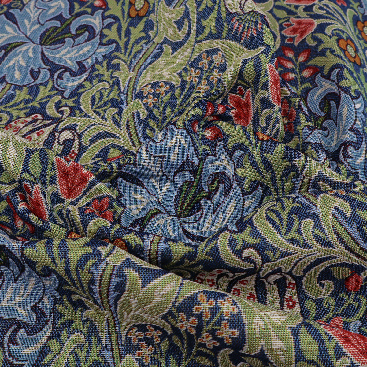 William Morris Tapestry Fabric | Cotton Jacquard | Upholstery & Curtains- Golden Lily