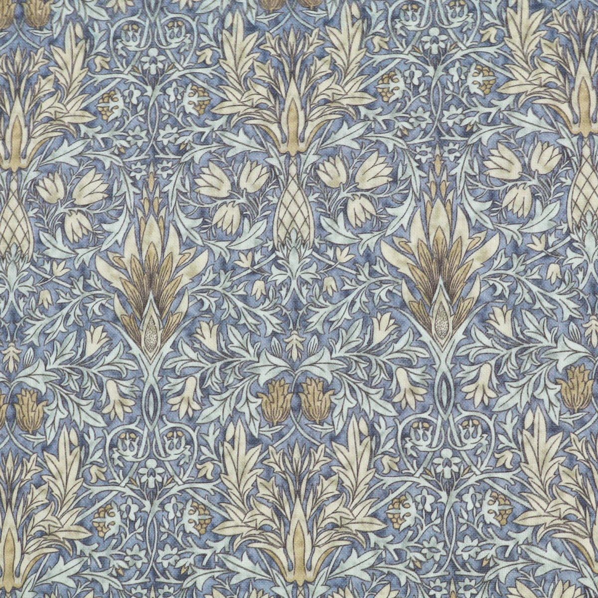 William Morris Cotton Panama Fabric | Upholstery, Curtains - Snakeshead Denim