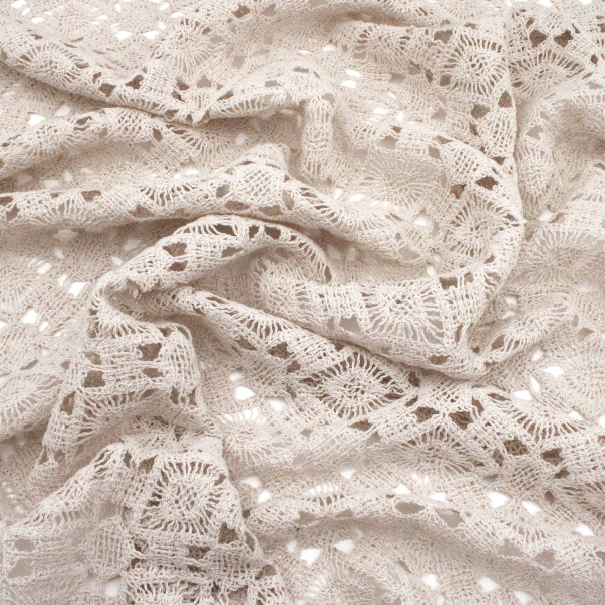 Tara Crochet Effect Cotton Fabric - Chequer