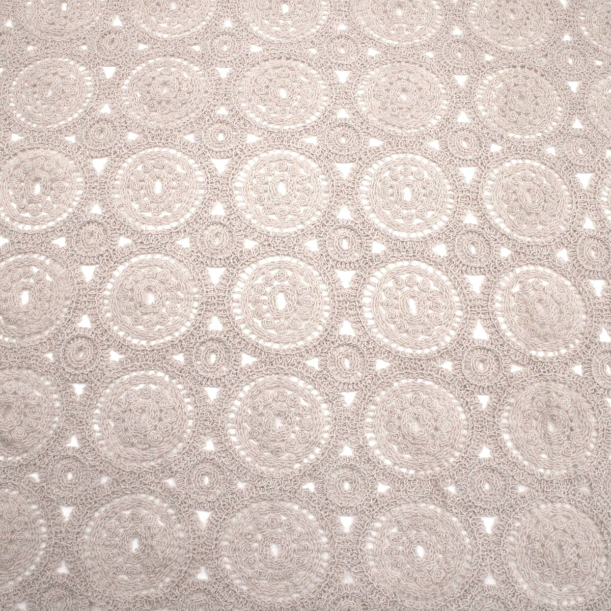 Tara Crochet Effect Cotton Fabric - Round Circles