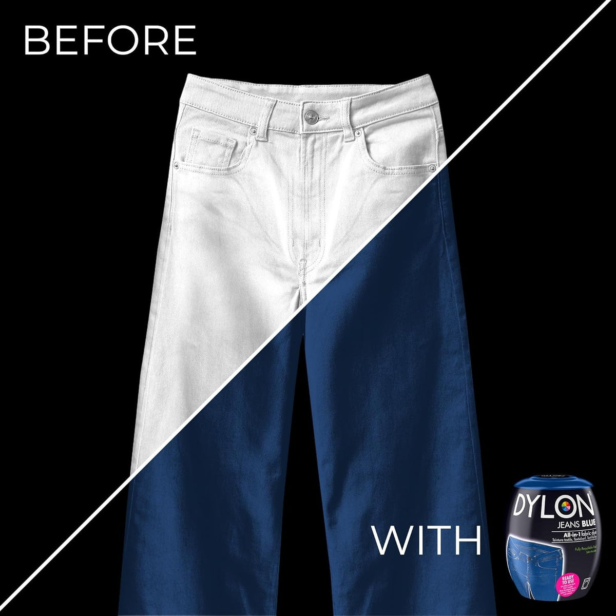 Dylon Washing Machine Fabric Dye Pods: Restore & Revive Clothes - Jeans blue