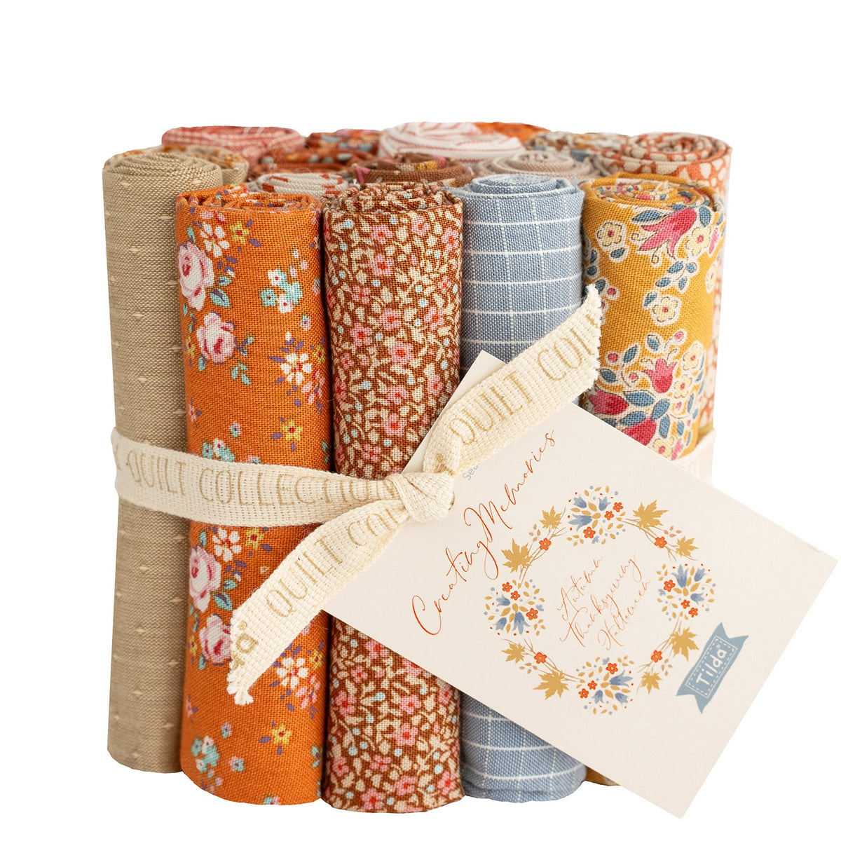 Tilda Creating Memories Fat Eighth Bundle 50 x 27cm Cotton Quilting Fabric - Autumn