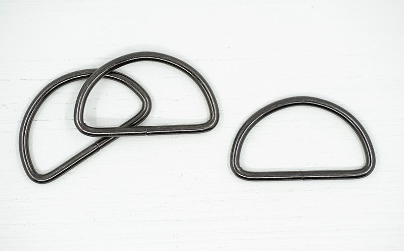 38mm Metal D-Rings Bag Making Hardware for Straps & Craft Projects - Gunmetal