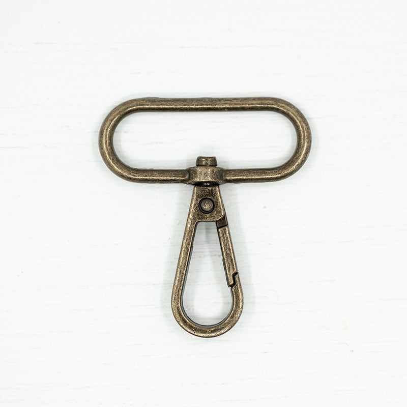 38mm Metal Snap Hooks for Bag Making Hardware for Straps & Accessories - Antique Brass
