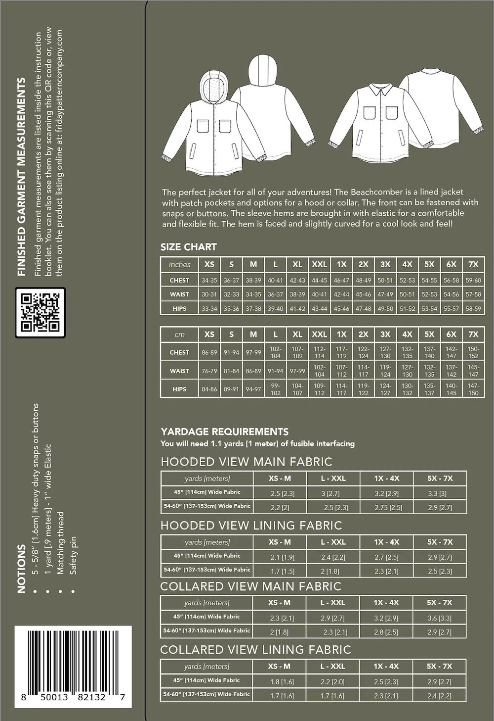 Beachcomber Jacket Sewing Pattern - By Friday Pattern Company