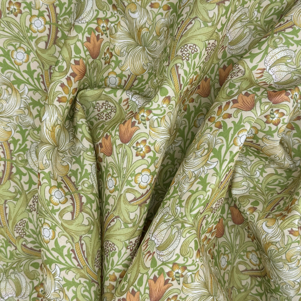 William Morris Outdoor Fabric | Waterproof & UV Garden Upholstery - Golden Lily Willow