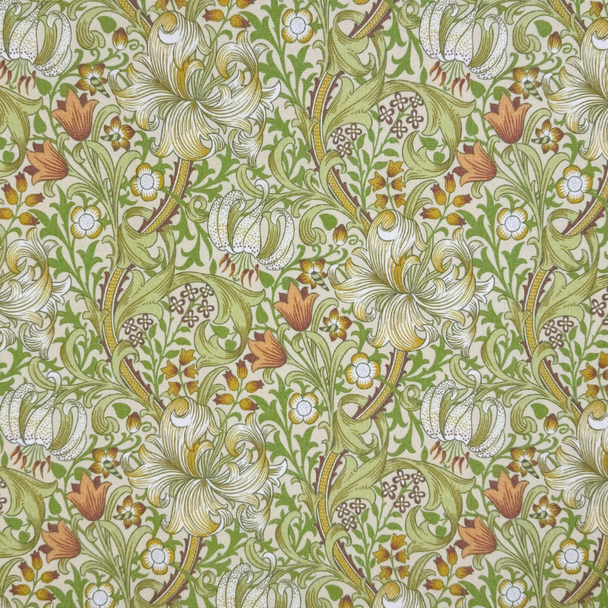 William Morris Outdoor Fabric | Waterproof & UV Garden Upholstery - Golden Lily Willow