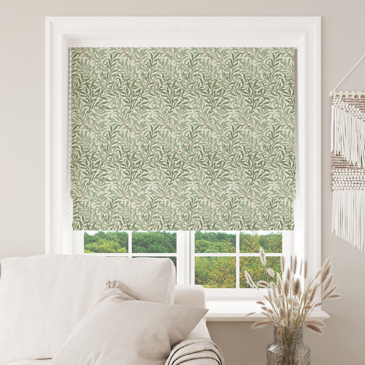 William Morris Cotton Panama Fabric | Upholstery, Curtains - Willow Bough Sage