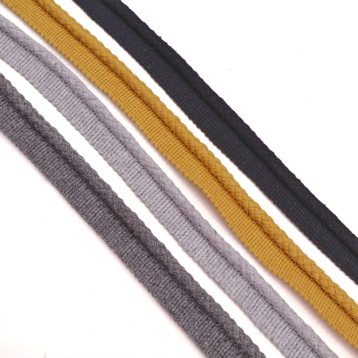 Flanged Insertion Piping Cord | Upholstery Trim & Cushion Edging | Multiple Colours - 23mm Dark Grey